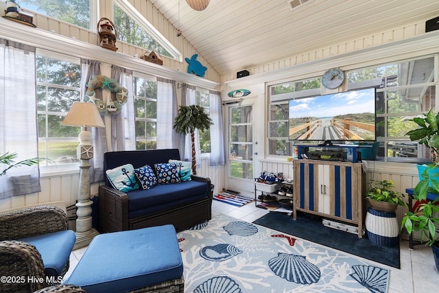4 Golf Crest Ct, Carolina Shores, NC 28467 - sunroom / solarium with tile patterned flooring, healthy amount of natural light, and high vaulted ceiling