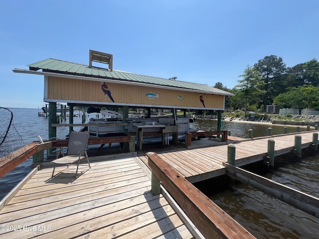 1683 Sparrow Bay Rd, Blounts Creek, NC 27814 - dock with a water view and boat lift