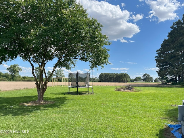 1076 Corbett Town Rd, Snow Hill, NC 28580 - view of grassy yard with a trampoline