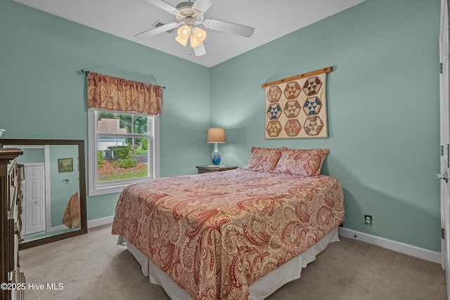 550 Sunset Lakes Blvd SW, Sunset Beach, NC 28468 - bedroom featuring carpet flooring, baseboards, and a ceiling fan