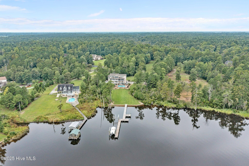 506 Long Point Rd, Chocowinity, NC 27817 - drone / aerial view of a forest and a large body of water