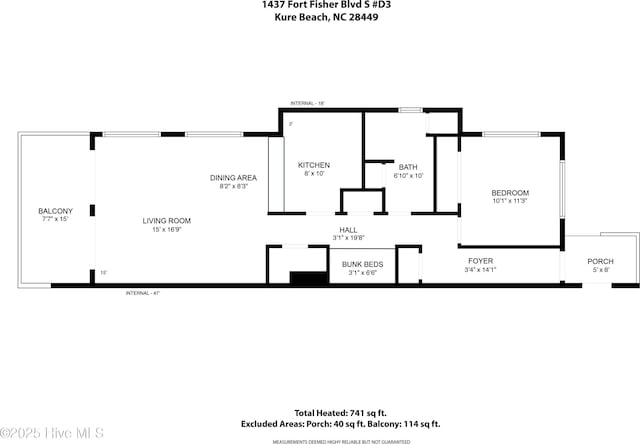 1437 Fort Fisher Blvd S Unit D3, Kure Beach, NC 28449 - property floor plan