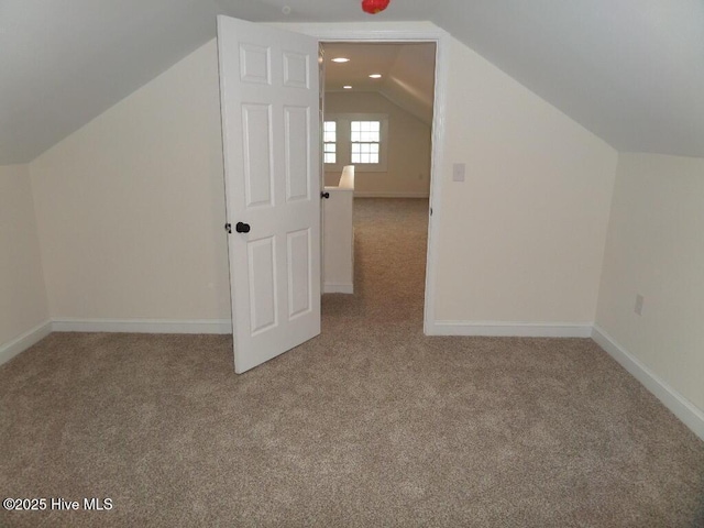 108 Swan Point Rd, Bayboro, NC 28515 - additional living space with carpet floors, vaulted ceiling, baseboards, and recessed lighting