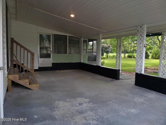 108 Swan Point Rd, Bayboro, NC 28515 - unfurnished sunroom featuring lofted ceiling