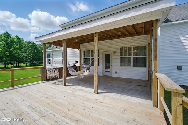 118 Stedman Ln E, Elizabeth City, NC 27909 - wooden terrace with a lawn
