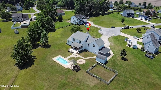 118 Stedman Ln E, Elizabeth City, NC 27909 - aerial perspective of suburban area featuring a pool