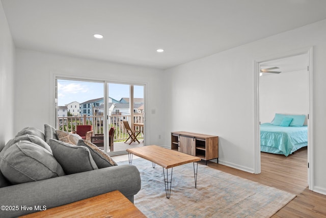 1503 Carolina Beach Ave N Unit 2A, Carolina Beach, NC 28428 - living area with light wood-type flooring, recessed lighting, and baseboards