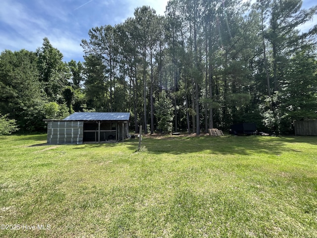 1412 Lyon Landing Rd, Elizabethtown, NC 28337 - view of grassy yard with an outbuilding and a pole building