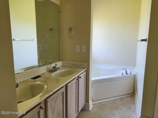 5702 Whichard Rd, Stokes, NC 27884 - bathroom with double vanity and a bath
