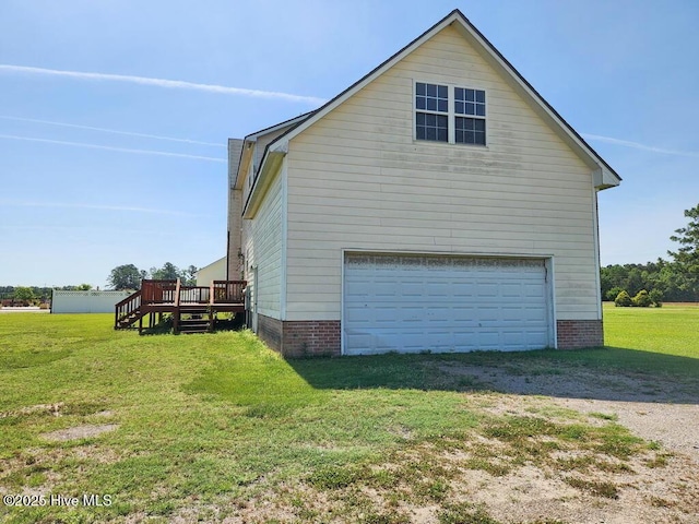 5702 Whichard Rd, Stokes, NC 27884 - view of side of home featuring a wooden deck, a yard, and dirt driveway