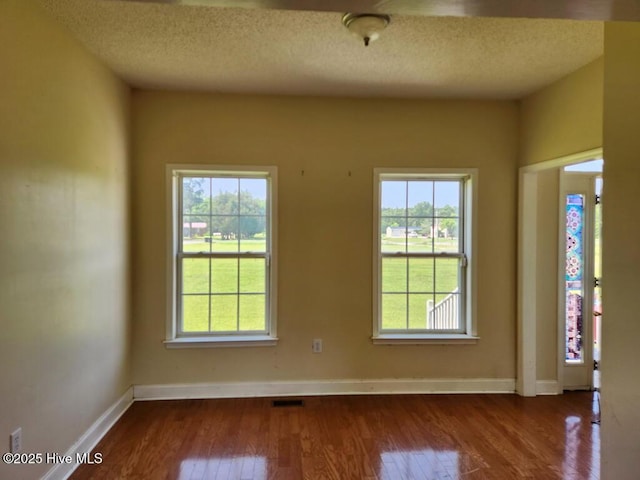 5702 Whichard Rd, Stokes, NC 27884 - entryway featuring plenty of natural light, dark wood-type flooring, a textured ceiling, and baseboards