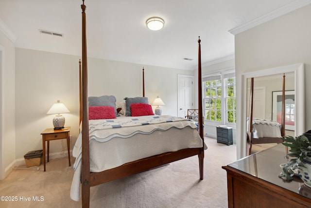 8300 Fazio Dr, Wilmington, NC 28411 - bedroom featuring light colored carpet, ornamental molding, and baseboards