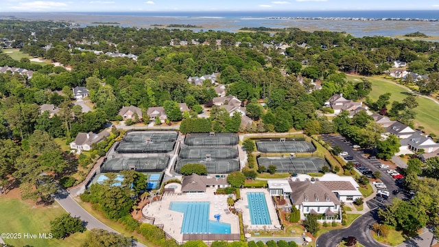 8300 Fazio Dr, Wilmington, NC 28411 - aerial view of property's location with a pool, a nearby body of water, and a local golf course