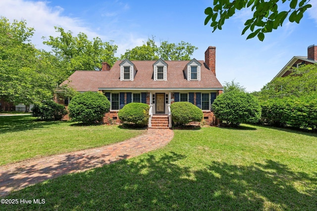 1510 Lucerne Way, New Bern, NC 28560 - cape cod house featuring a chimney, crawl space, and a front lawn