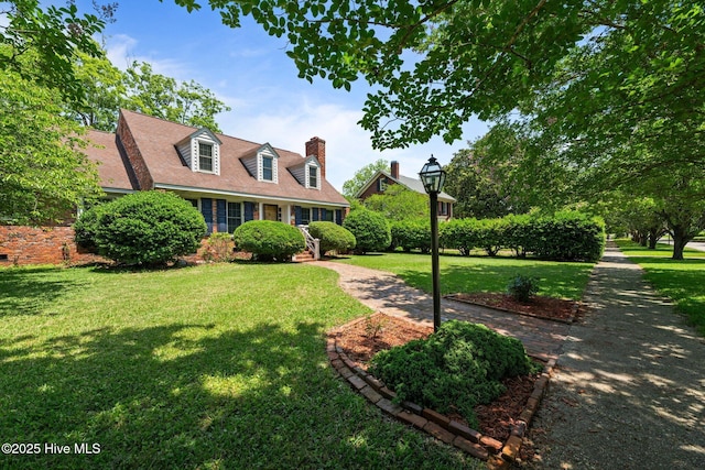 1510 Lucerne Way, New Bern, NC 28560 - view of front of property with a front yard and a chimney