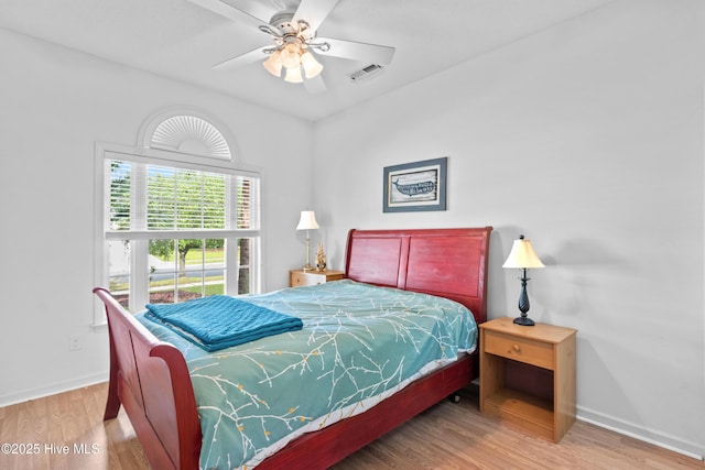 1434 Wagon Ct, Wilmington, NC 28412 - bedroom with wood finished floors, baseboards, and a ceiling fan