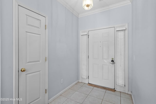 1434 Wagon Ct, Wilmington, NC 28412 - entrance foyer featuring baseboards, crown molding, and light tile patterned flooring
