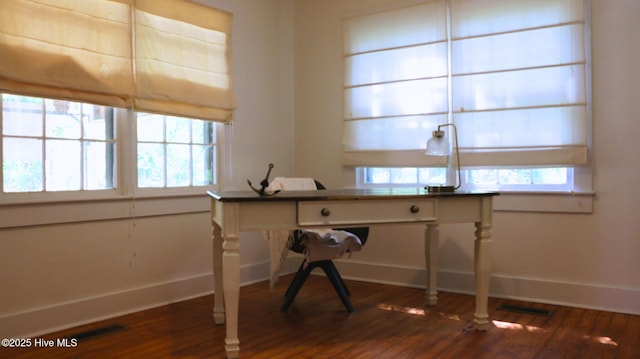 1817 Asheville St, New Bern, NC 28560 - office space with dark wood-style flooring, baseboards, and healthy amount of natural light