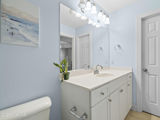 98 Mccain Ln Unit 3, Swansboro, NC 28584 - bathroom with vanity, toilet, and tile patterned flooring