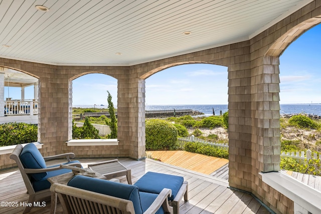 218 Row Boat Row, Bald Head Island, NC 28461 - wooden terrace with a water view