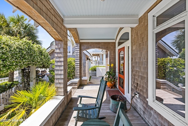 218 Row Boat Row, Bald Head Island, NC 28461 - view of wooden porch