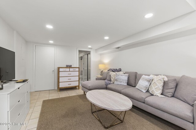2106 E Fort Macon Rd Unit 310Tar, Atlantic Beach, NC 28512 - living area with light tile patterned flooring and recessed lighting