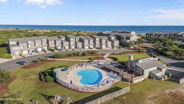 2106 E Fort Macon Rd Unit 310Tar, Atlantic Beach, NC 28512 - aerial perspective of suburban area with a nearby body of water and a pool