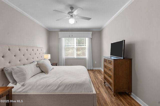 395 S Crow Creek Dr Unit 1511, Calabash, NC 28467 - bedroom with wood finished floors, baseboards, ornamental molding, and a ceiling fan