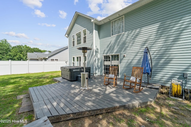 218 Yearling Loop, Jacksonville, NC 28540 - deck featuring a hot tub