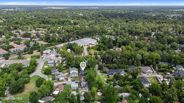 2415 Circle St, Wilmington, NC 28403 - aerial view of property's location with a heavily wooded area and nearby suburban area