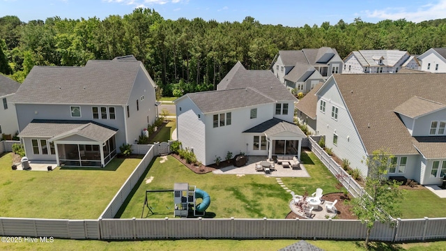 3625 Mason Port Dr, Wilmington, NC 28409 - aerial perspective of suburban area featuring a forest