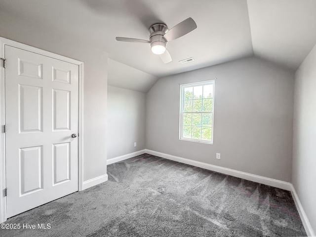 126 Vick Ave, Carthage, NC 28327 - bonus room featuring lofted ceiling, carpet floors, baseboards, and a ceiling fan