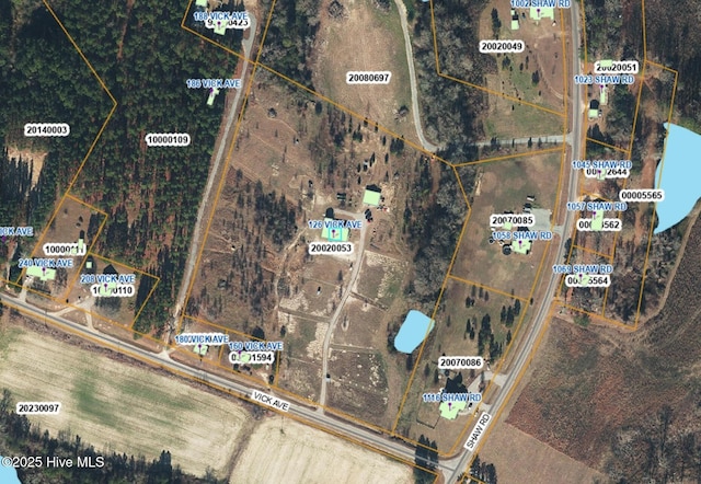 126 Vick Ave, Carthage, NC 28327 - aerial overview of property's location with property parcel outlined