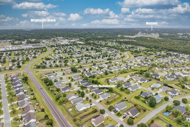 435 Foxfield Ct, Wilmington, NC 28411 - aerial overview of property's location with nearby suburban area