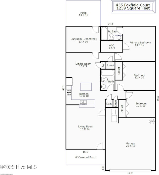 435 Foxfield Ct, Wilmington, NC 28411 - property floor plan