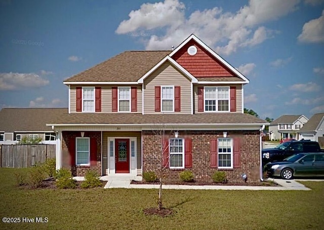 201 Winson Green Ln, Jacksonville, NC 28546 - view of front of property with brick siding and a shingled roof
