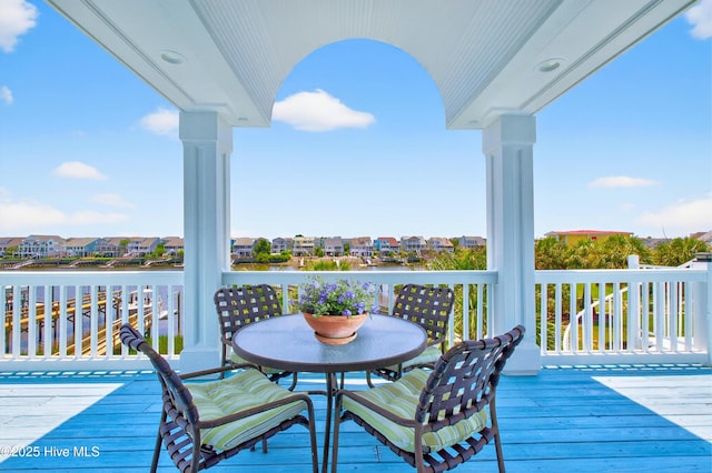 1510 N Shore Dr, Sunset Beach, NC 28468 - deck featuring a residential view and a water view