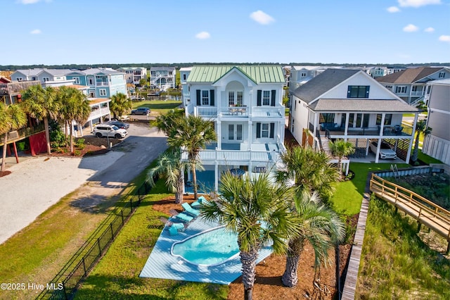 1510 N Shore Dr, Sunset Beach, NC 28468 - aerial view of residential area with a pool area