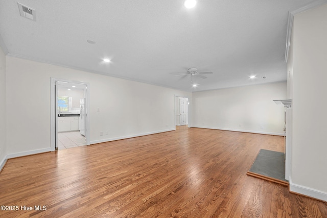 809 Greenbriar Rd, Kinston, NC 28501 - spare room featuring ceiling fan, light wood-type flooring, recessed lighting, and baseboards