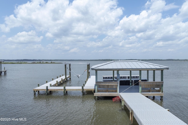 601 New River Inlet Rd, North Topsail Beach, NC 28460 - dock area featuring a water view and boat lift