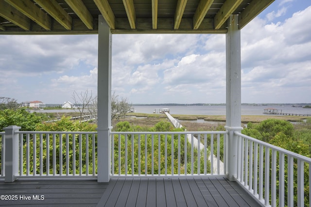 601 New River Inlet Rd, North Topsail Beach, NC 28460 - deck with a water view