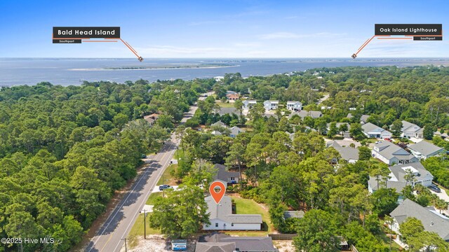 1015 E Moore St, Southport, NC 28461 - bird's eye view of a heavily wooded area and a large body of water