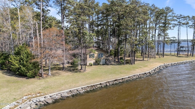 153 Windmill Point Dr, Vandemere, NC 28587 - dock with a water view and a yard