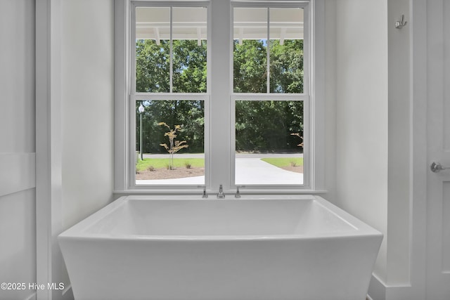 8241 Sage Valley Dr, Wilmington, NC 28411 - bathroom featuring a freestanding tub and healthy amount of natural light