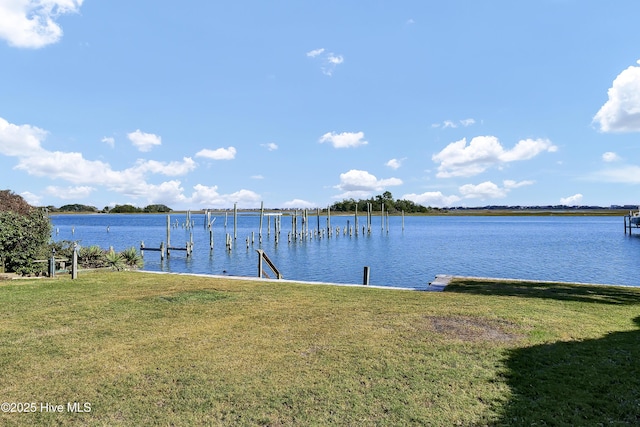 8241 Sage Valley Dr, Wilmington, NC 28411 - dock area with a yard and a water view