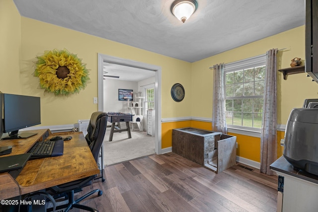4912 Cypress Shores Dr, New Bern, NC 28562 - office area featuring dark wood-type flooring and baseboards