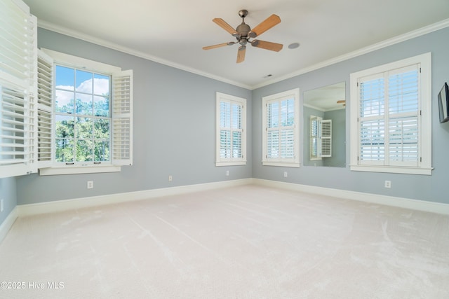 588 E Harborside Rd, Oriental, NC 28571 - empty room with crown molding, plenty of natural light, carpet, and baseboards