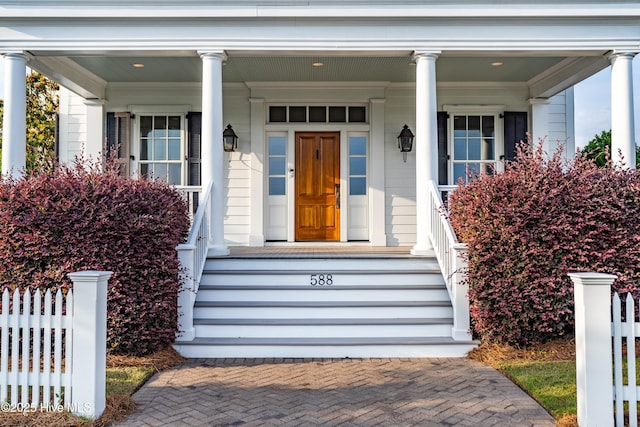 588 E Harborside Rd, Oriental, NC 28571 - doorway to property with covered porch