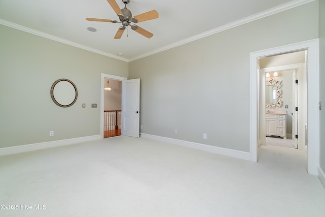588 E Harborside Rd, Oriental, NC 28571 - unfurnished bedroom featuring ornamental molding, light colored carpet, and baseboards