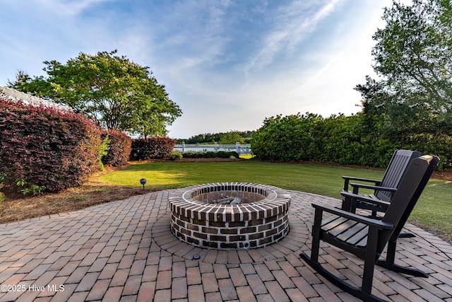 588 E Harborside Rd, Oriental, NC 28571 - view of patio featuring an outdoor fire pit
